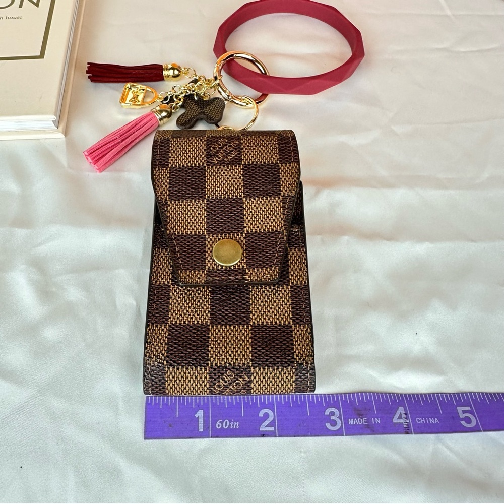 Louis Vuitton Damier Ebene mini pouch wristlet with charms - Picture 10 of 10